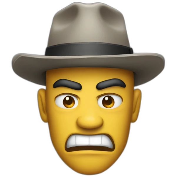angry man with hat emoji