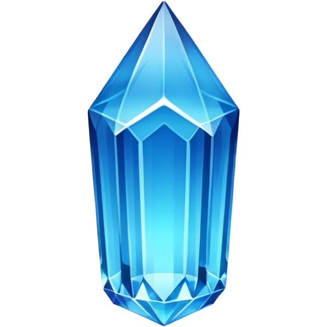 Long blue glowing crystal flat at the bottom emoji