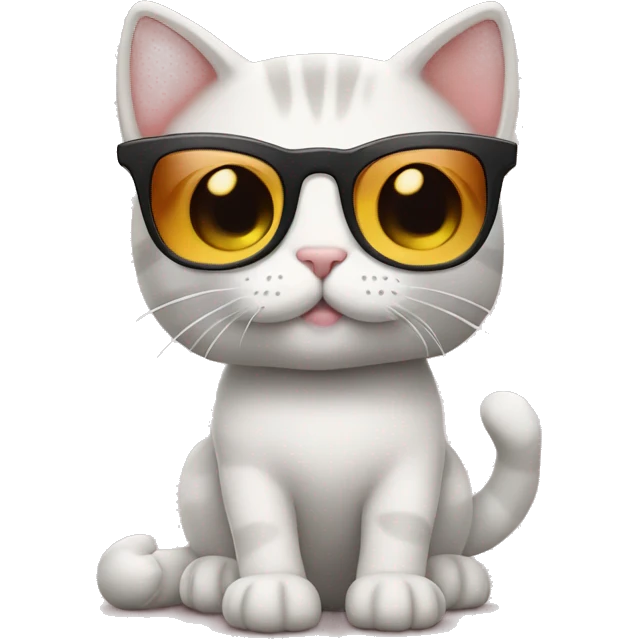 A cute cat with a sunglads and naila emoji
