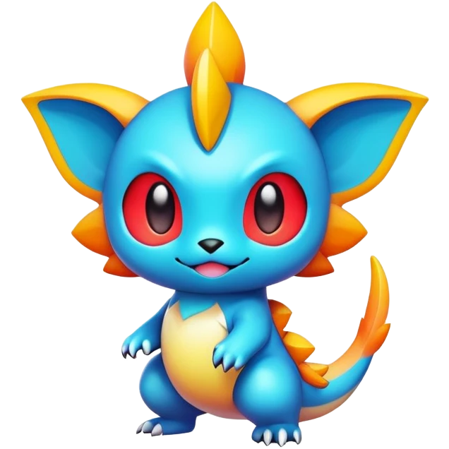 Cool colorful chibi Fakémon-creature emoji