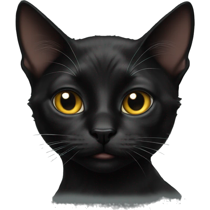 realistic black cat portrait emoji