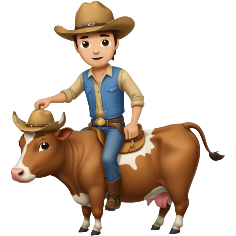 the cow should ride on the man emoji