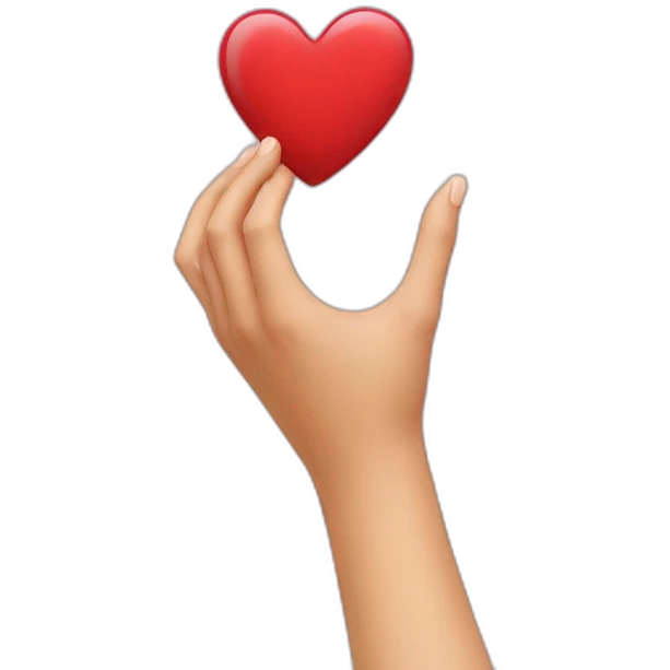 Showing heart in hand  emoji