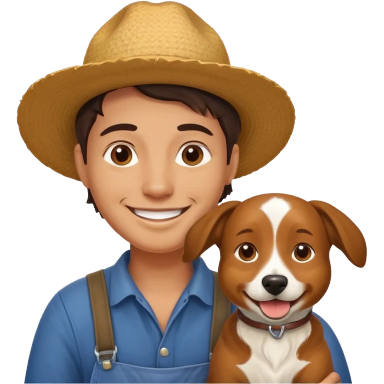 farmer with pet emoji