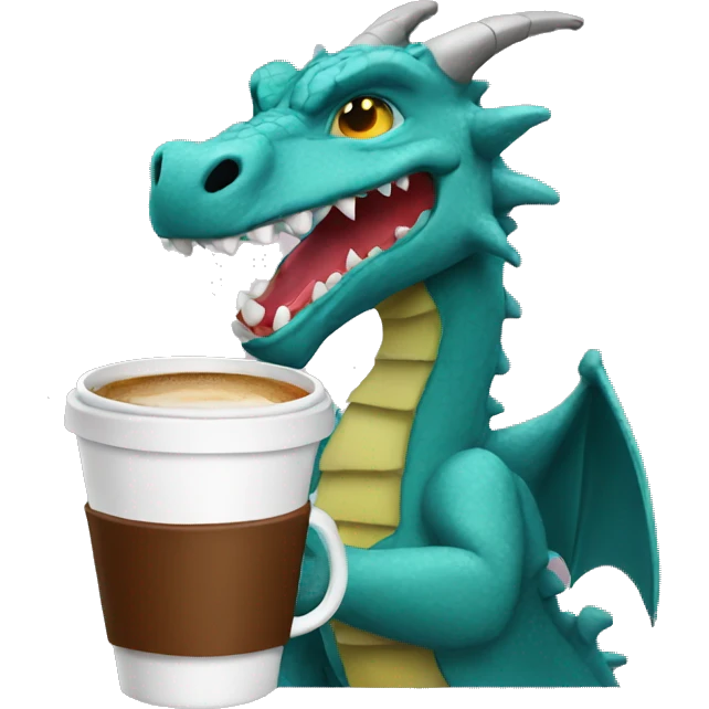 dragon with coffee emoji