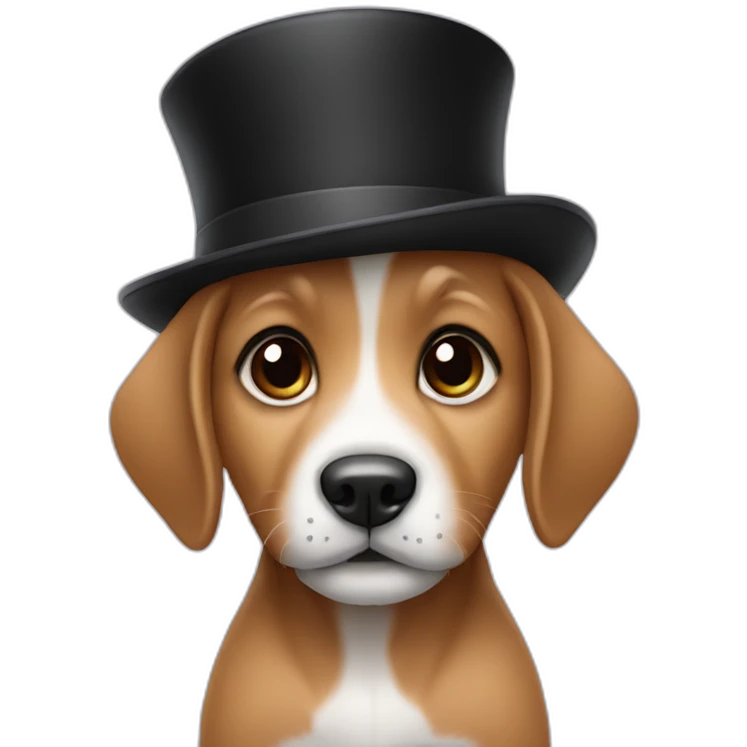 baby dog with a black hat emoji