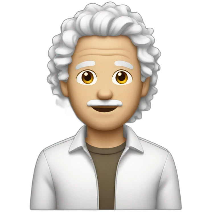 Man white curly hair emoji