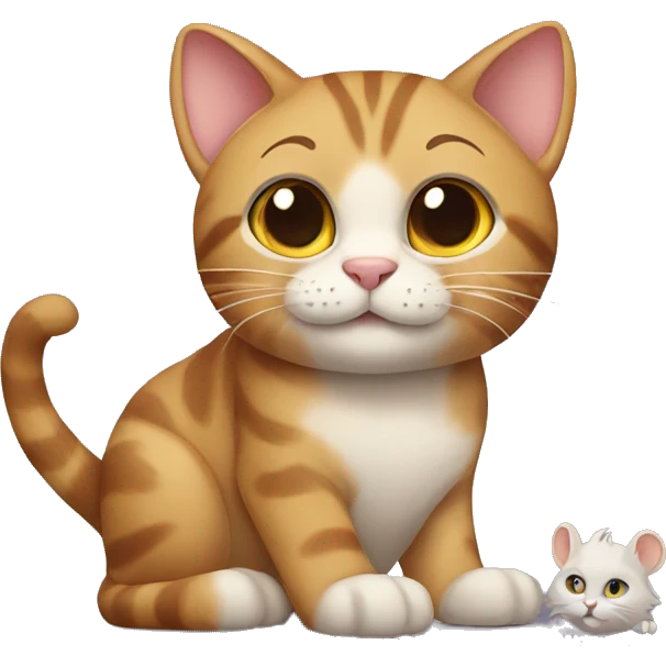 Cat Leo with mouse emoji