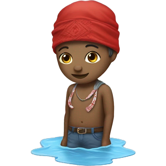 Puddle with red bandana  emoji