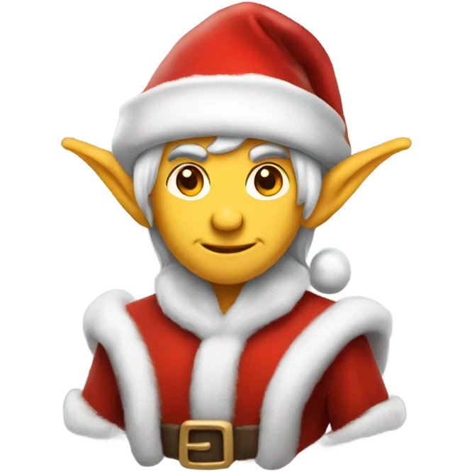 fantasy elf male santa hat emoji