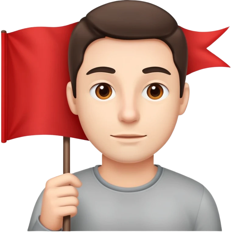 Man holding red flag emoji