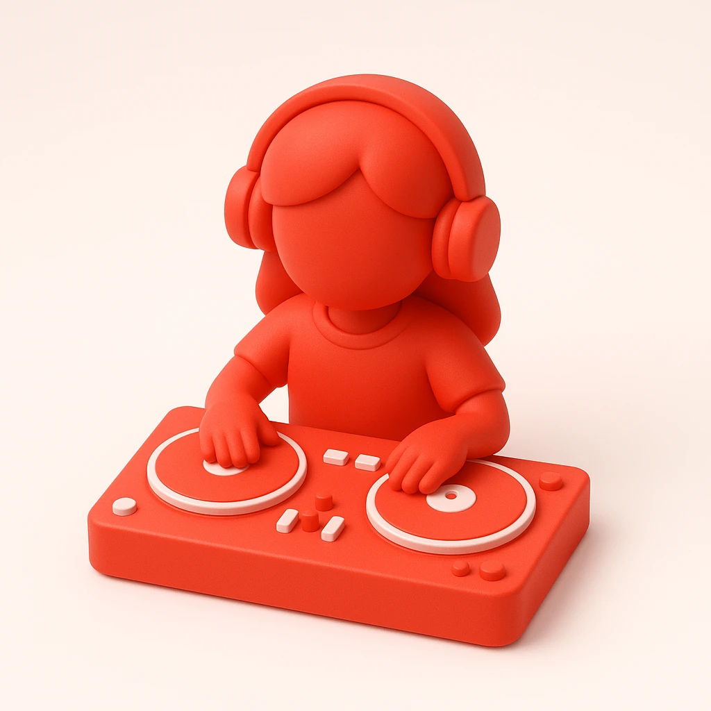 girl playing DJ set emoji