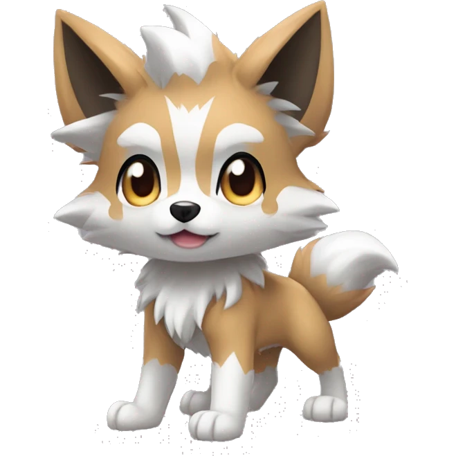 Kawaii Cool Chibi Poochyena-Rocruff-Lycanroc-Pokémon Full Body emoji