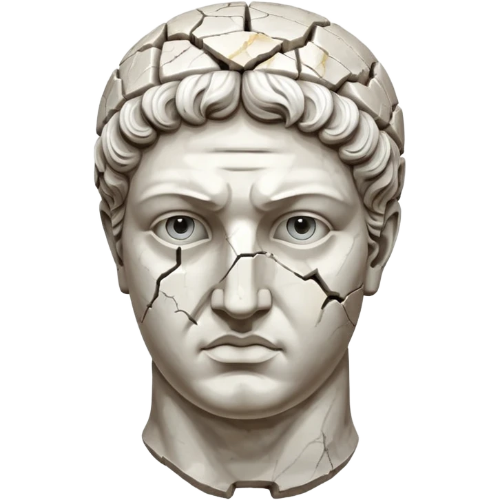 greek statue head with one part broken  emoji