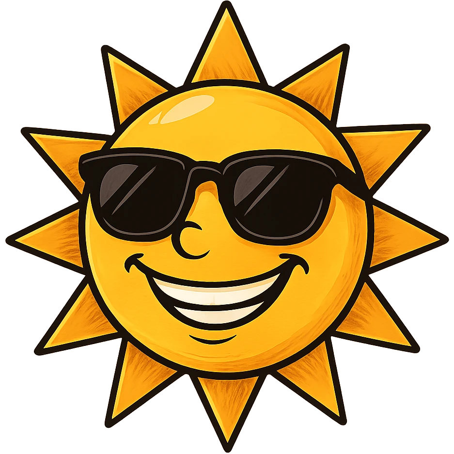 a smiling sun with sunglasses emoji