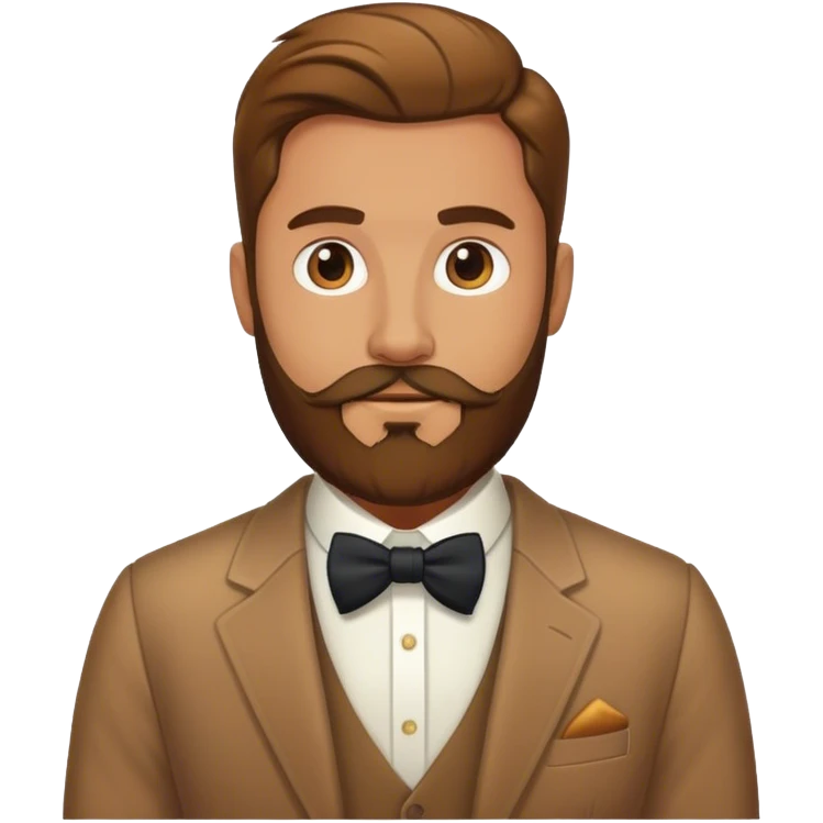 Tan man with beard dresses elegantly emoji