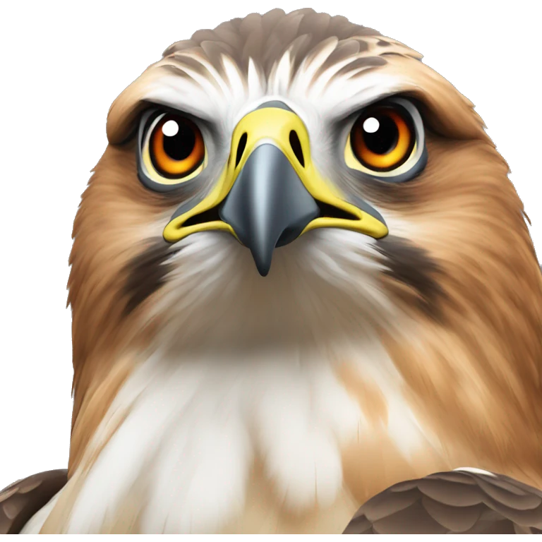 A simple design of a red tailed hawk emoji