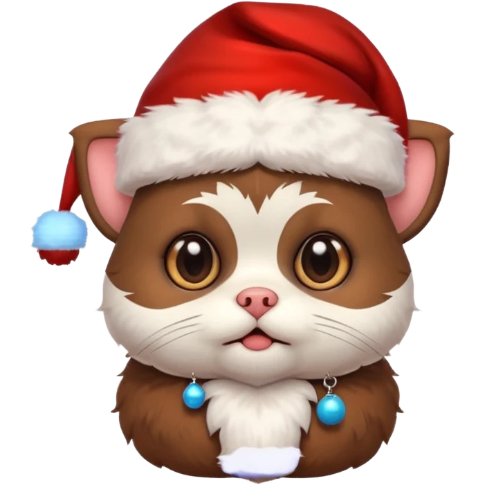 cute mogwai with a santa hat emoji