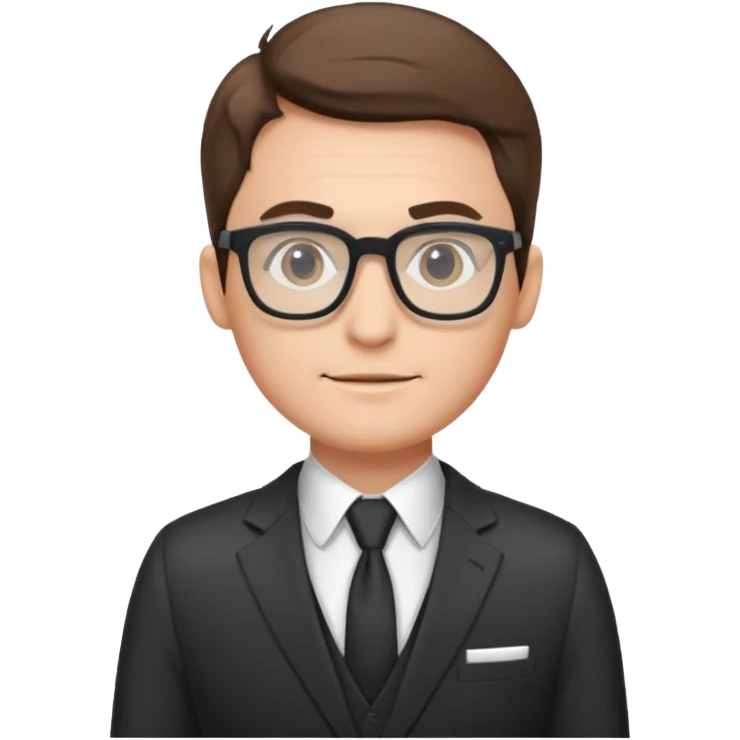 marketer man with glass wearing suit  emoji