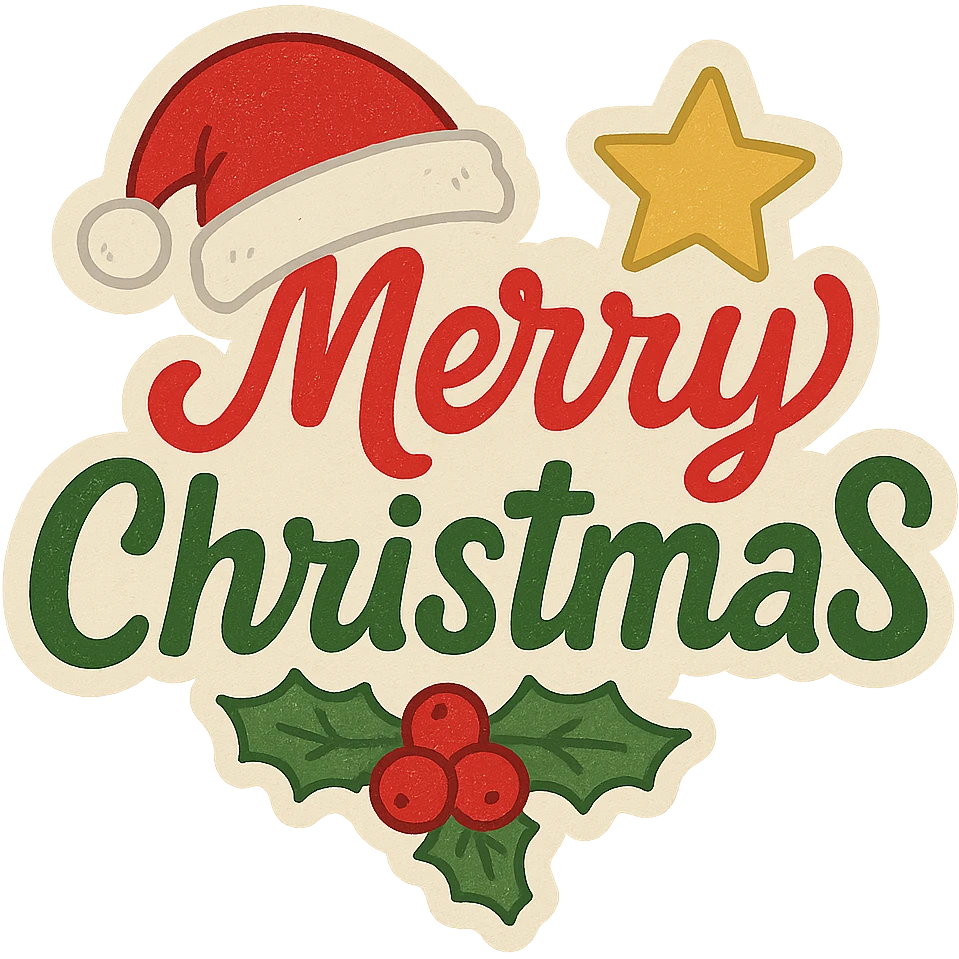 Merry christmas sticker, remove background emoji