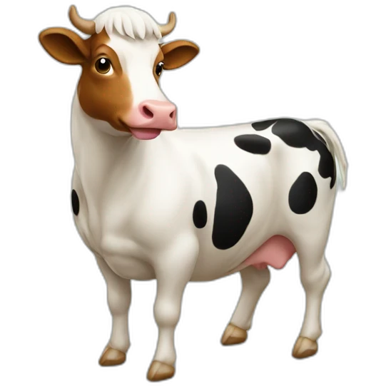 Vache sur une poule emoji