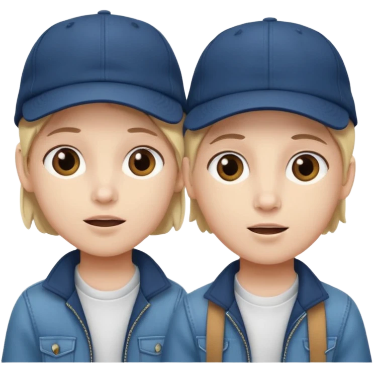 Make me a twin writing a cap while listening to a song emoji