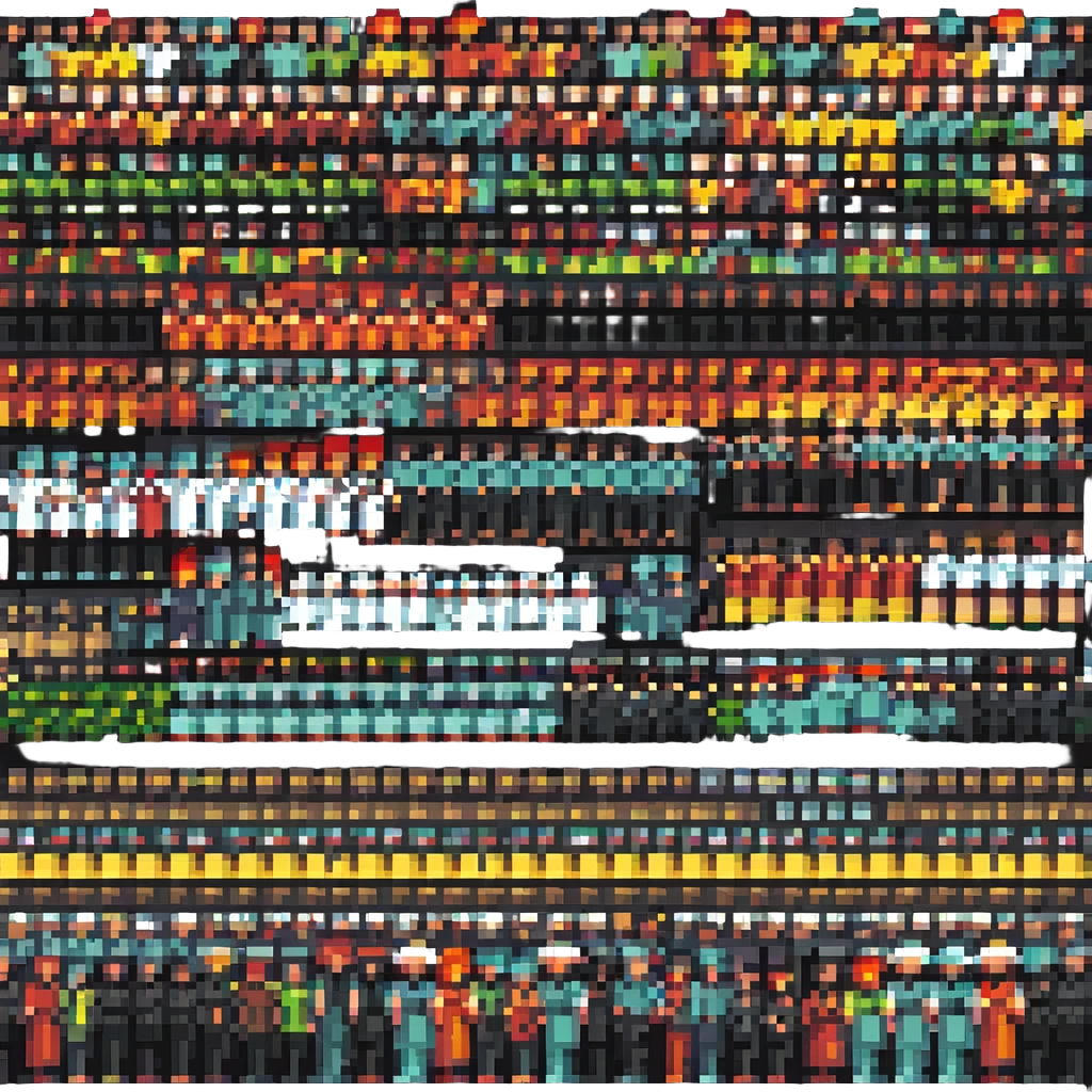 grupo de gente haciendo locuras, estilo pixel art emoji