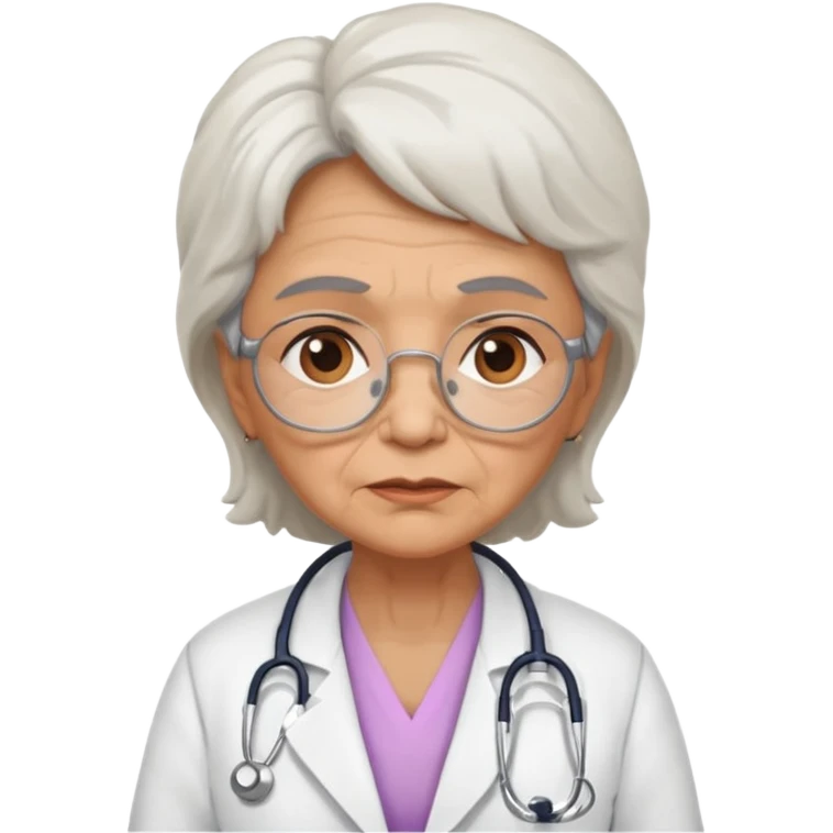 old grumpy woman doctor emoji