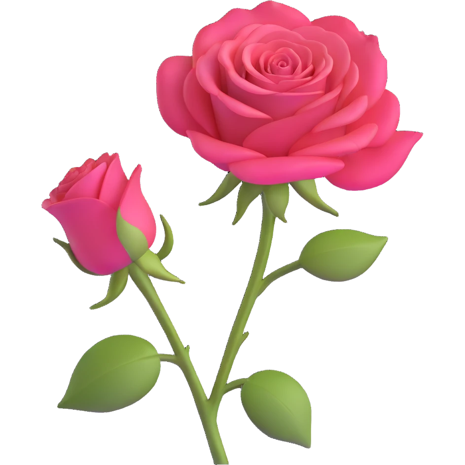 elegant rose with a subtle glow emoji
