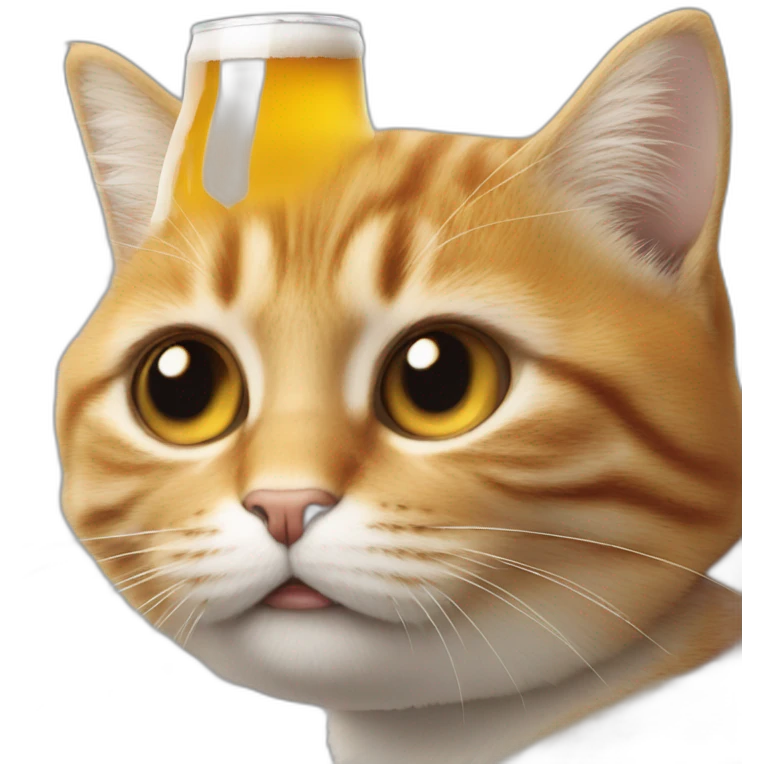 Un chat qui boit une bière sur trump emoji