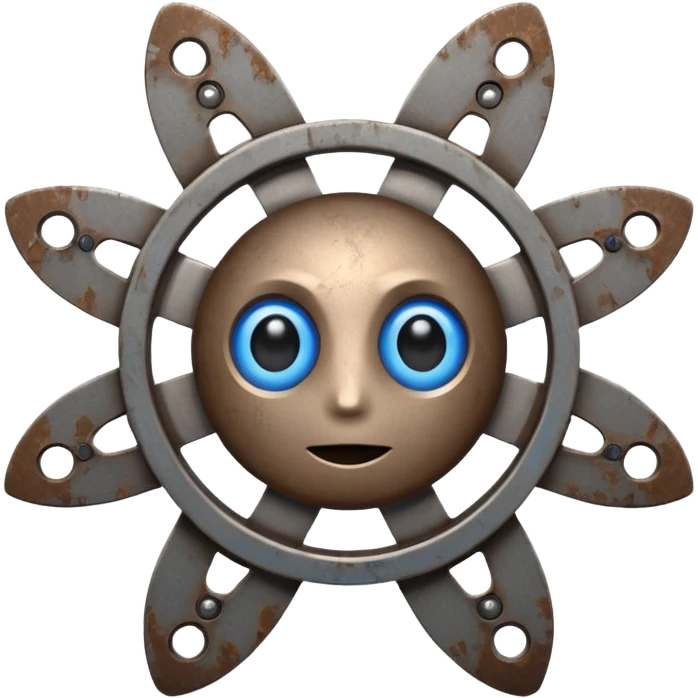 I want atom from reel steel that has gray body with black screen and blue eyes and a brown top emoji