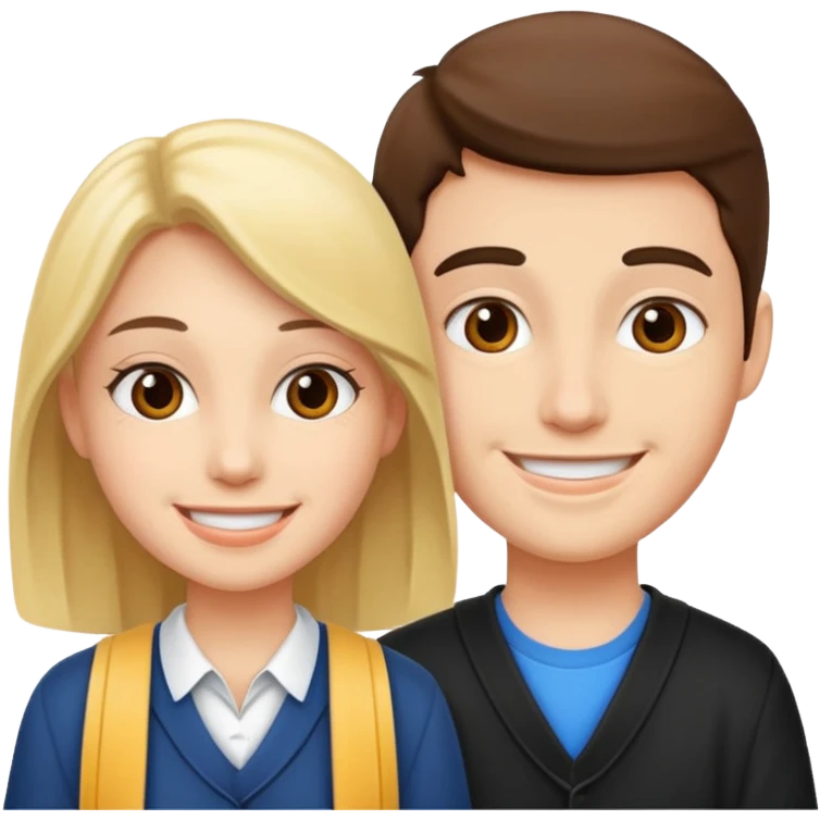 dos estudiantes universitarios muy felices emoji