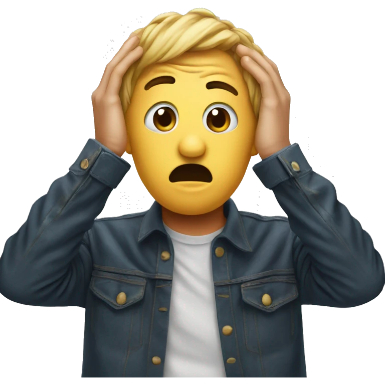 confused emoji with hand over the head emoji