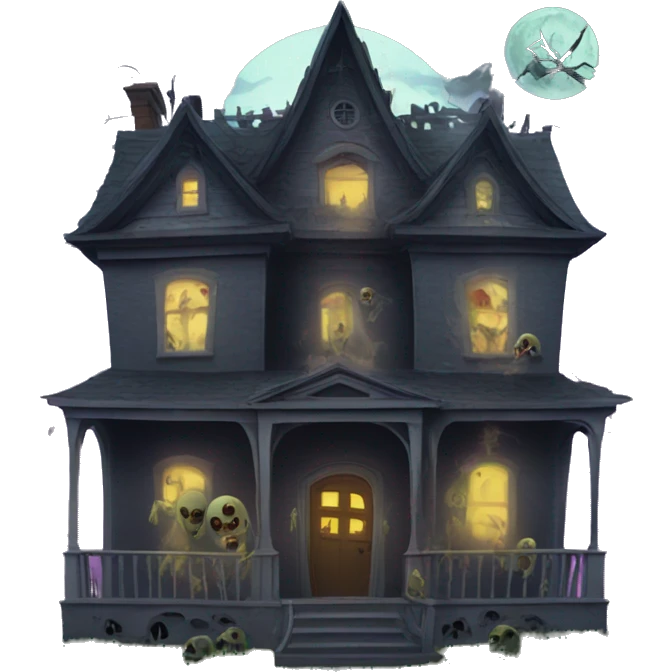 Haunted house with zombies  emoji