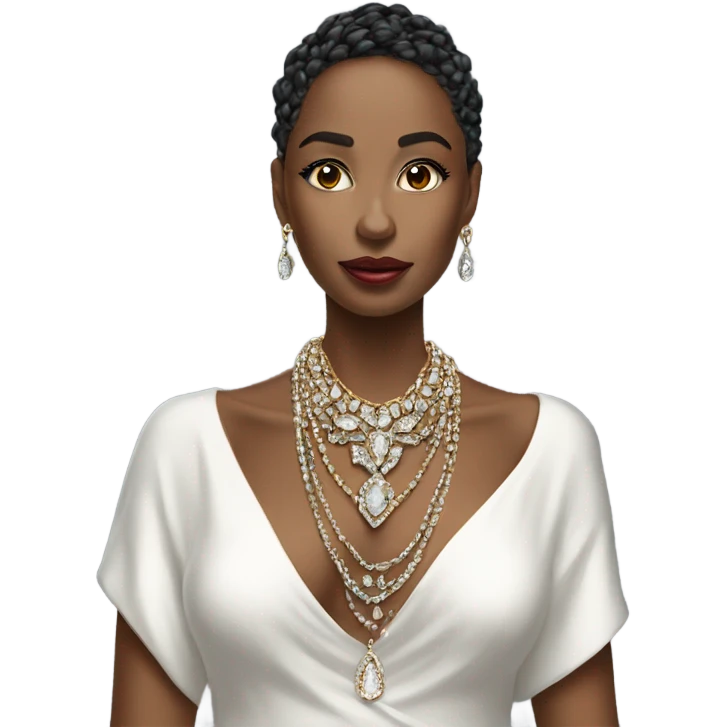 Hyper Realistic beautiful lady wearing expensive jewelry emoji