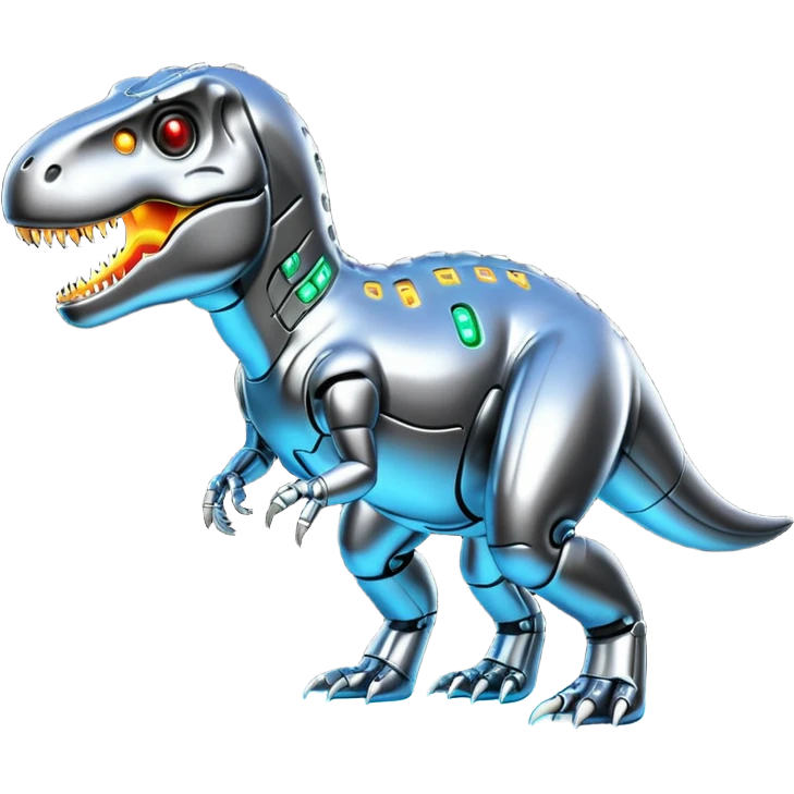 I want an icon combining a t-rex with AI emoji