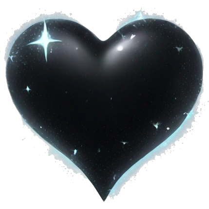 magic sparkling dark Black heart emoji
