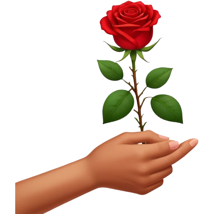 Fist holding rose fromt view emoji