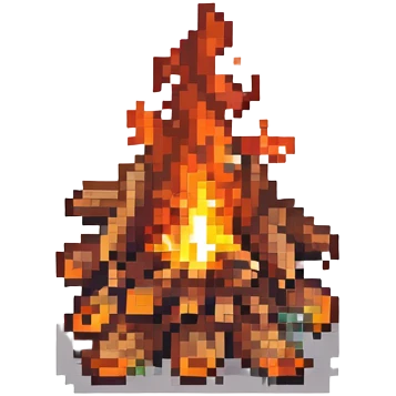campfire with logs and flames emoji