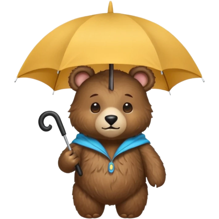 Bear with umbrella hat emoji