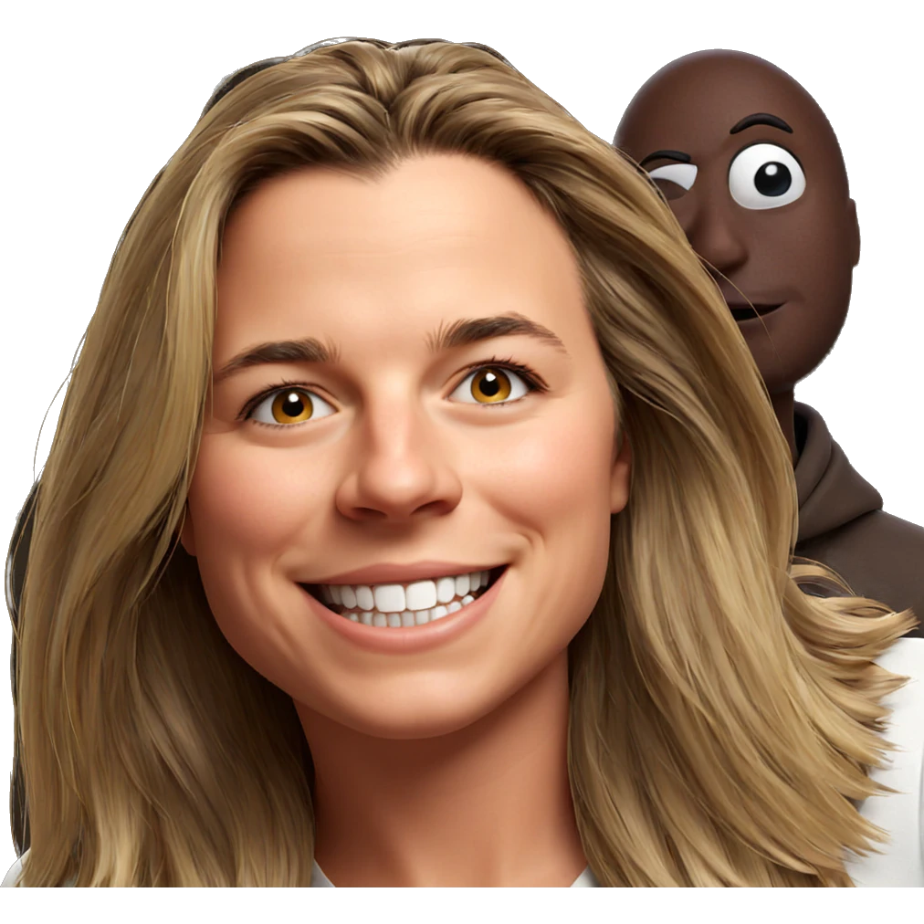 smiling blonde girl portrait emoji