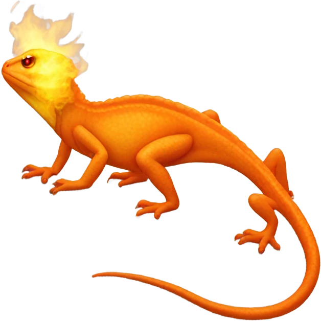 orange bipedal lizard with the tip of it’s tail on fire emoji