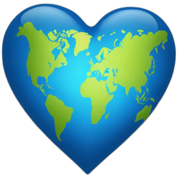 blue globe heart emoji