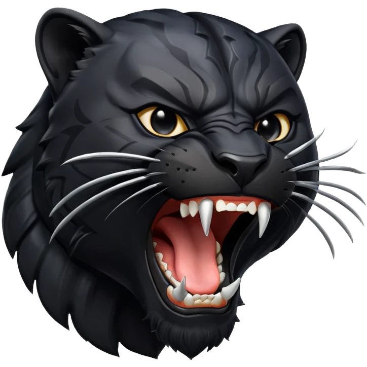 black panther showing teeth roaring emoji