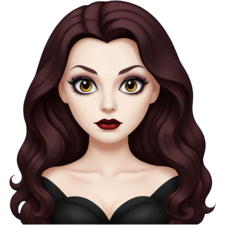 vampira cabelo ondulado longo marrom legal emoji