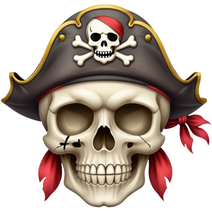 Skull with a pirate hat emoji