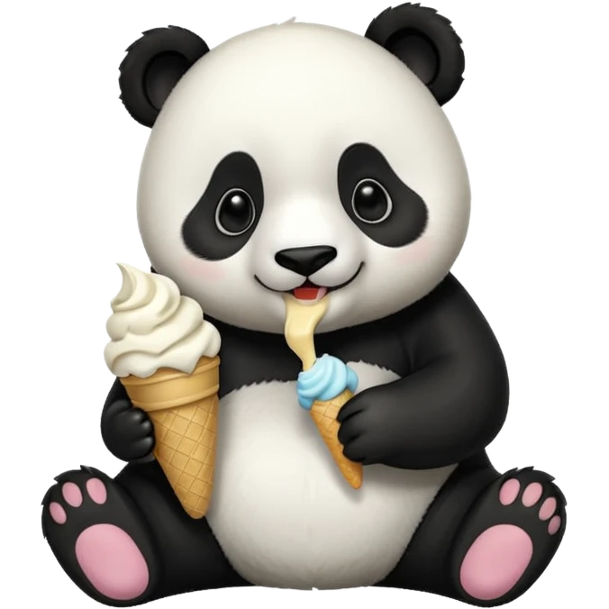 Panda eating ice cream emoji