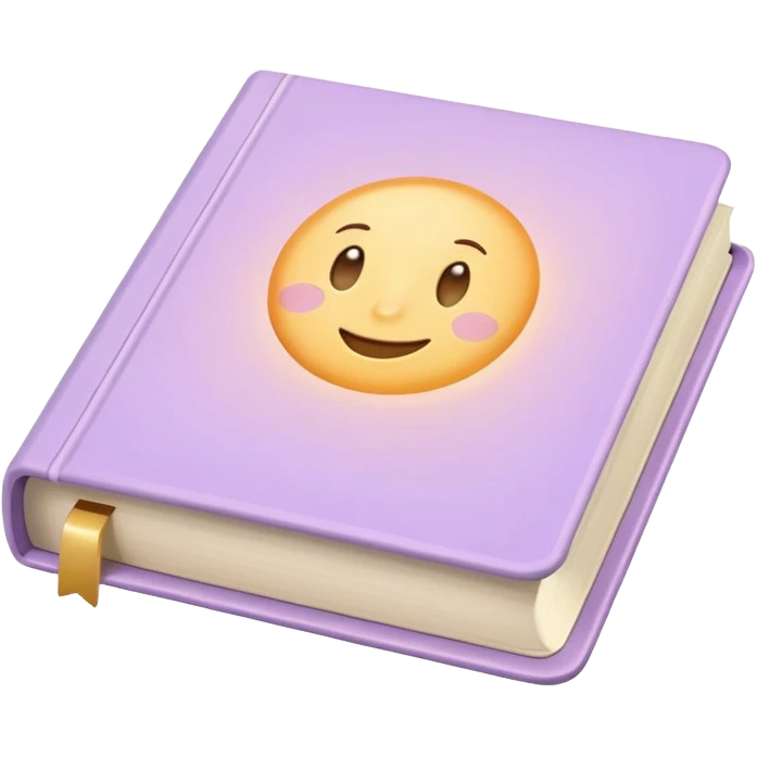 single pastel book with gentle glow, minimalistic clean girl vibe, soft shadows emoji