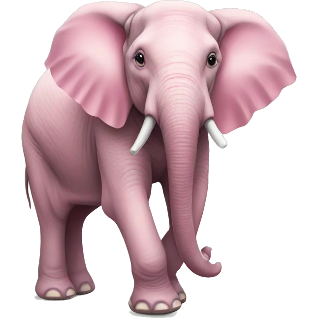 Pink realistic full body elephant  emoji
