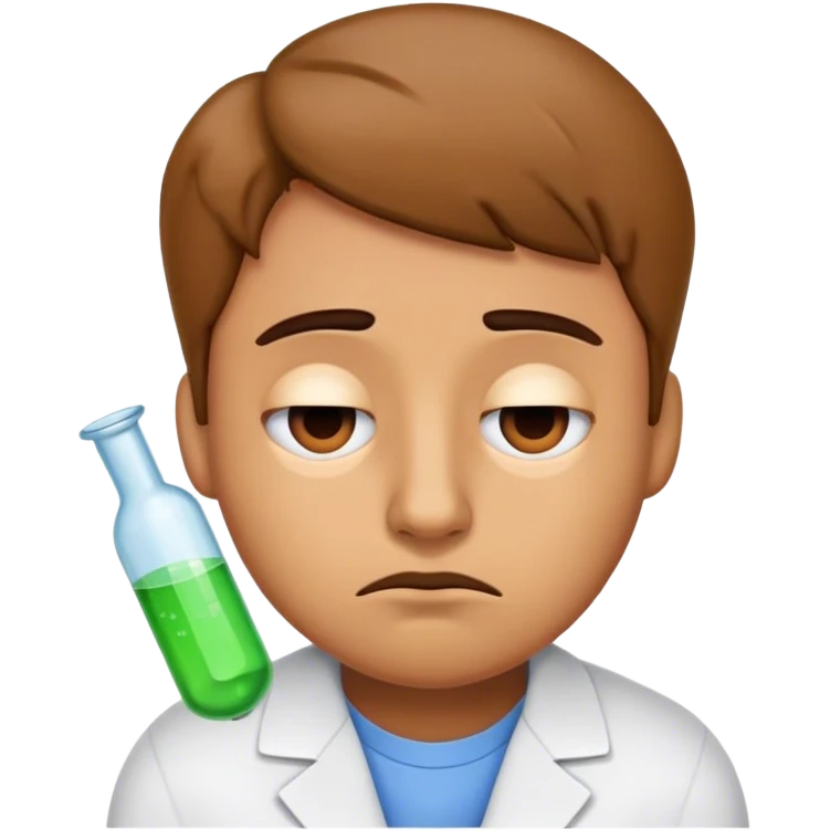 Tired emoji, that is studying biology and is sleepy emoji